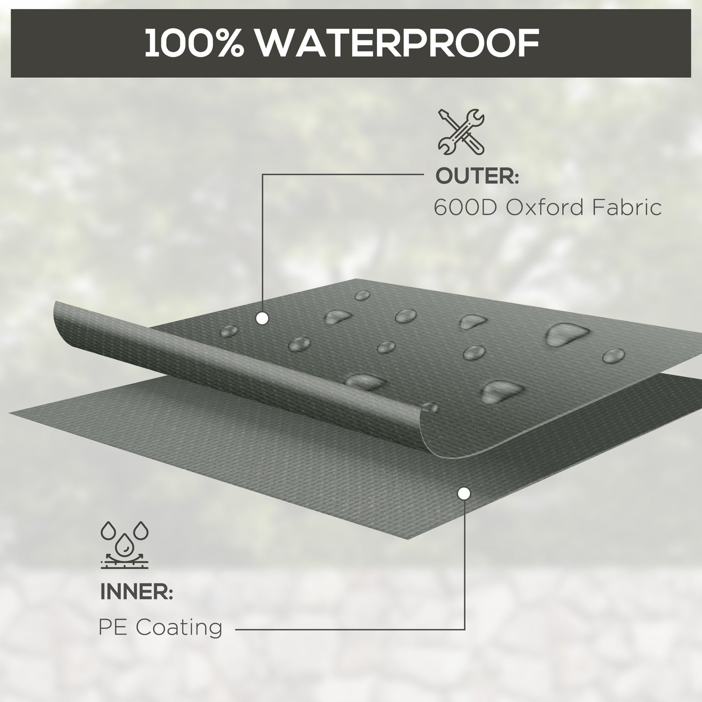 Patio Furniture Cover for Outdoor Sectional Sofa Set Waterproof Windproof Oxford Fabric, 97" x 65" x 26", Dark Grey