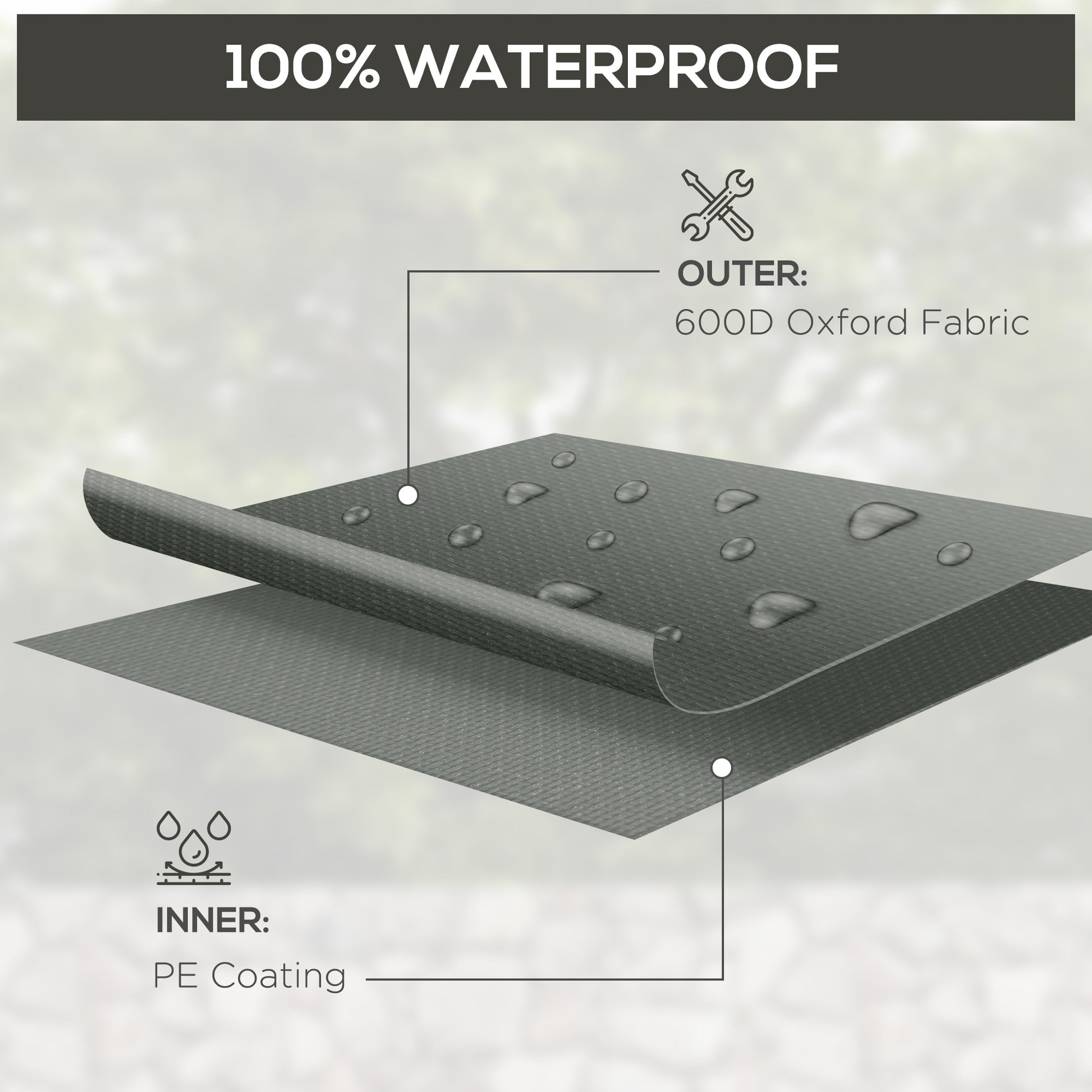 Patio Furniture Cover for Outdoor Sectional Sofa Set Waterproof Windproof Oxford Fabric, 97" x 65" x 26", Dark Grey