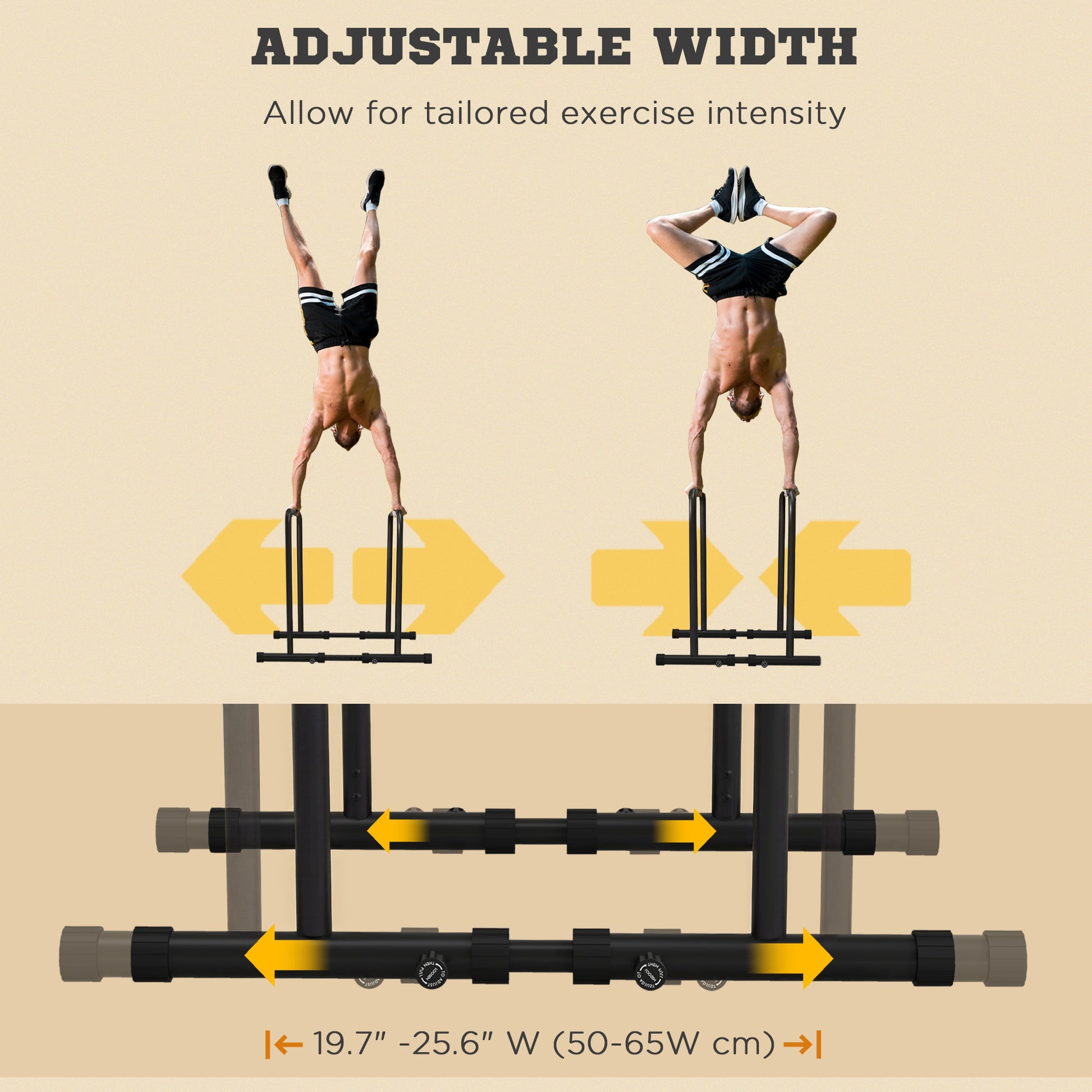 Soozier Adjustable Dip Station, Push Up Bars with 6 Width and 2 Height Levels for Home Gym Fitness Workout