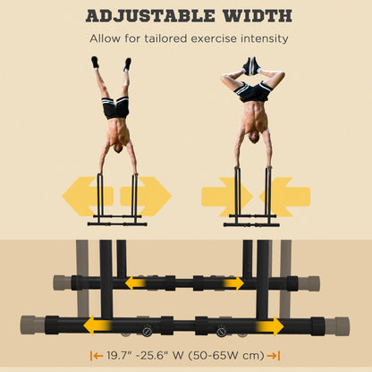 Soozier Adjustable Dip Station, Push Up Bars with 6 Width and 2 Height Levels for Home Gym Fitness Workout