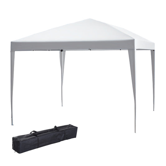 10 x 10ft Folding Pop Up Tent Outdoor Gazebo Canopy with Carrying Bag, White