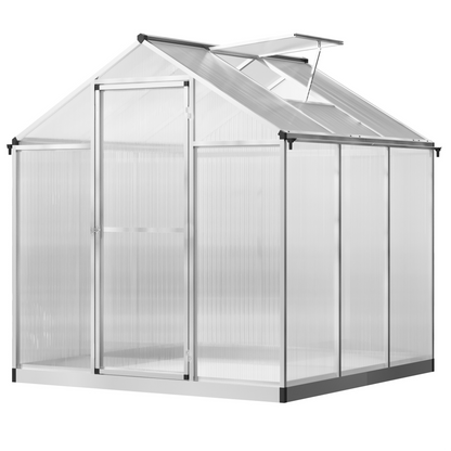 6' x 6' x 6.4' Walk-in Garden Greenhouse Polycarbonate Panels Plants Flower Growth Shed Cold Frame Outdoor Portable Warm House