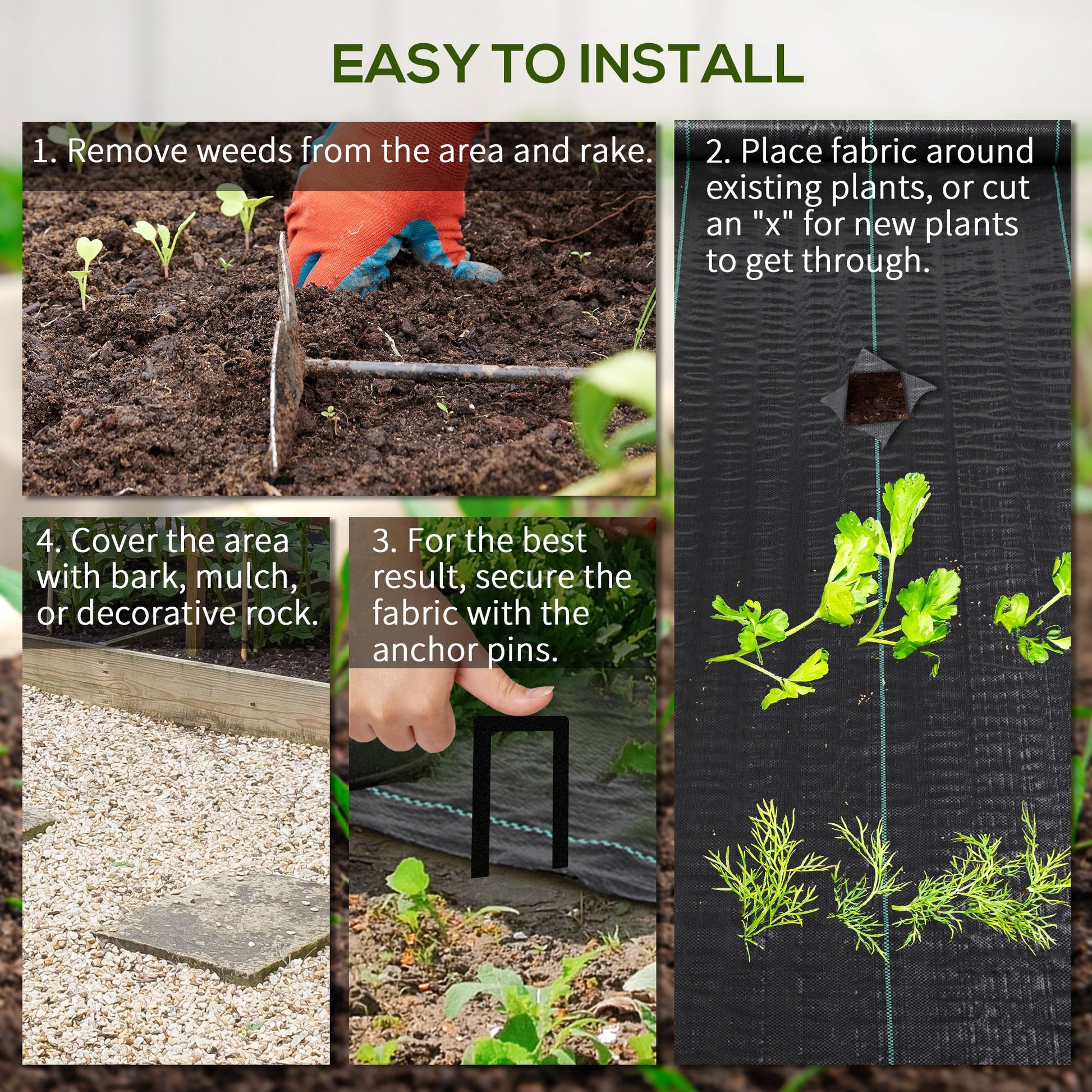 6.5ft x 164ft Weed Barrier, Landscape Fabric, for Greenhouse Yard Garden Weed Control, Heavy-Duty & Easy Setup, 2oz