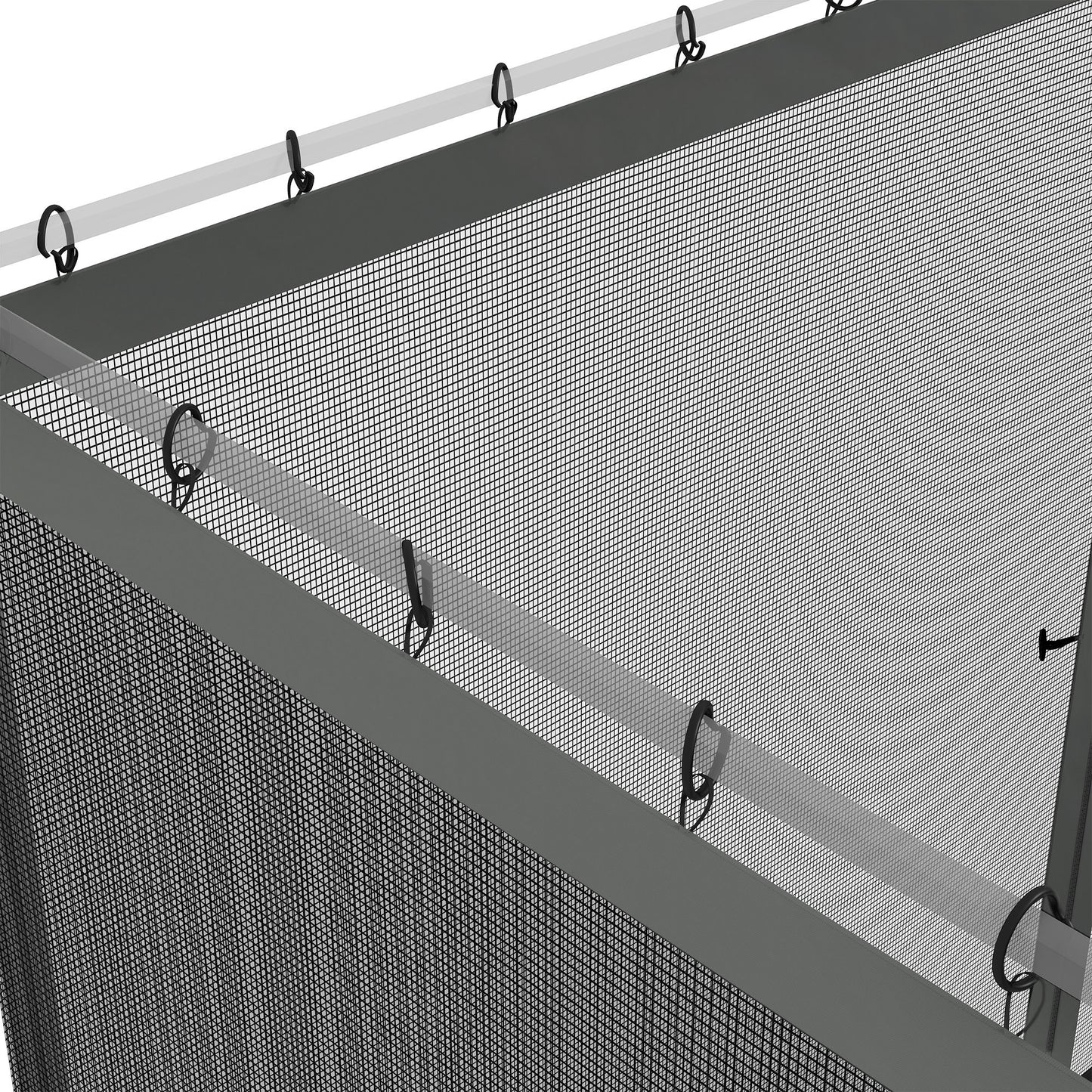 Replacement Mosquito Netting for Gazebo 12' x 12' Black Screen Walls for Canopy with Zippers