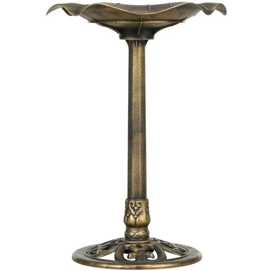 Bird Bath for Outdoors, 28" Height Birdbath with Lotus Leaf Basin, Bird Feeder with Stand for Garden, Yard, Bronze