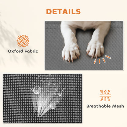 Elevated Dog Bed with Canopy, Portable Raised Dog Cot for XL Sized Dogs, Indoor & Outdoor, 48" x 36" x 43", Grey