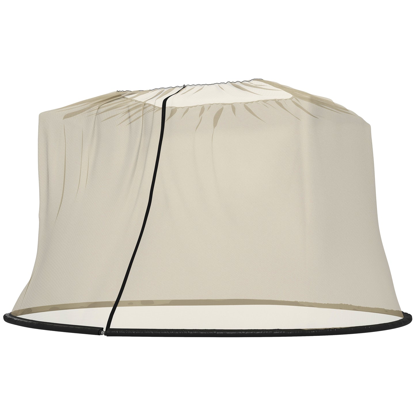 7.5FT Umbrella Table Screen Mosquito Bug Net, Garden Large Umbrella Cover Netting with Zippered Door, Beige
