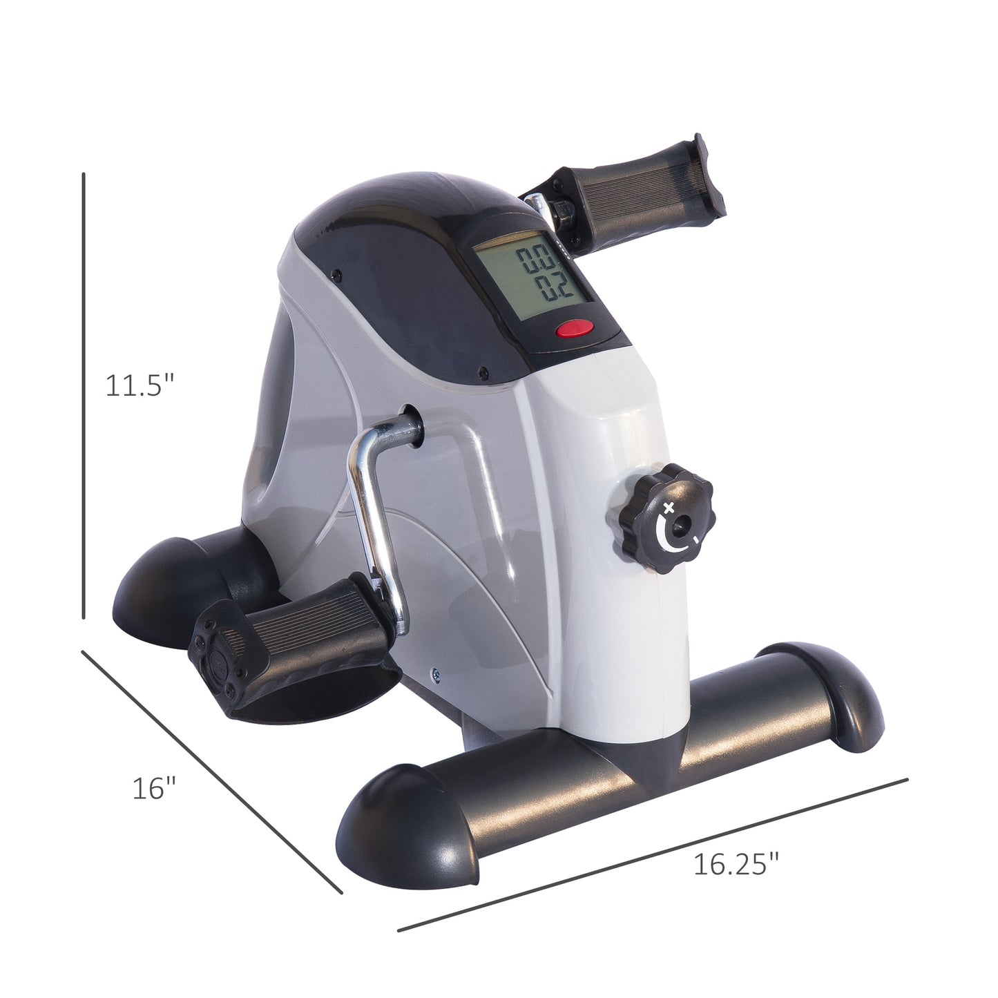 Soozier Portable Mini Exercise Bike Desk Pedal Indoor Cycle Fitness Hand Foot Exercise Machine w/ LCD Display