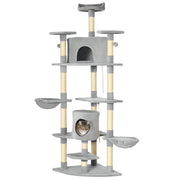 79" Scratching Kitten Tree Condo Kitten Scratch Activity Center Toys Light Grey