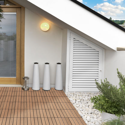 Outdoor Tiles, 11 Pack 12" x 12" WPC Interlocking Deck Tiles Waterproof and Non-slip