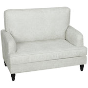 Modern Accent Chair, Leathaire Armchair with Turned Legs and Wide Seat, Single Sofa for Bedroom, Living Room, Cream White