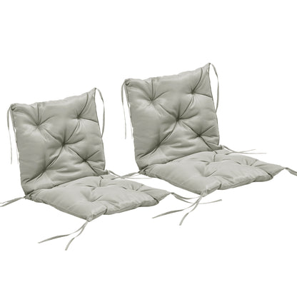 Set of 2 Garden Chair Cushions Seat Pad with Backrest for Sunbeds, Rocking Chairs, Loungers, Outdoor & Indoor Use