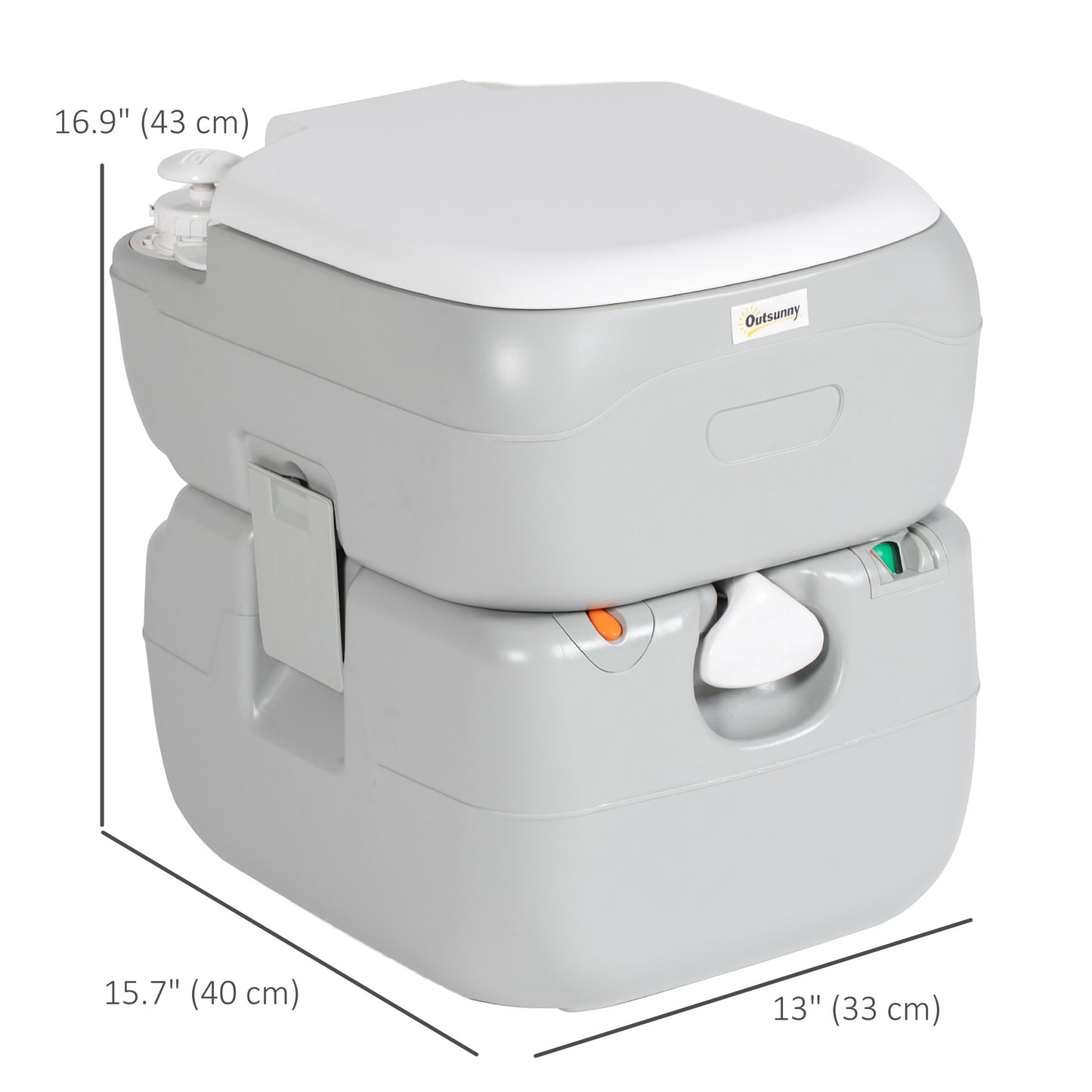 Porta Potty, 5.8 Gallon Portable Toilet with Level Indicator and Anti-Leak Pump for Camping, Boating, Hiking, Travel, RV