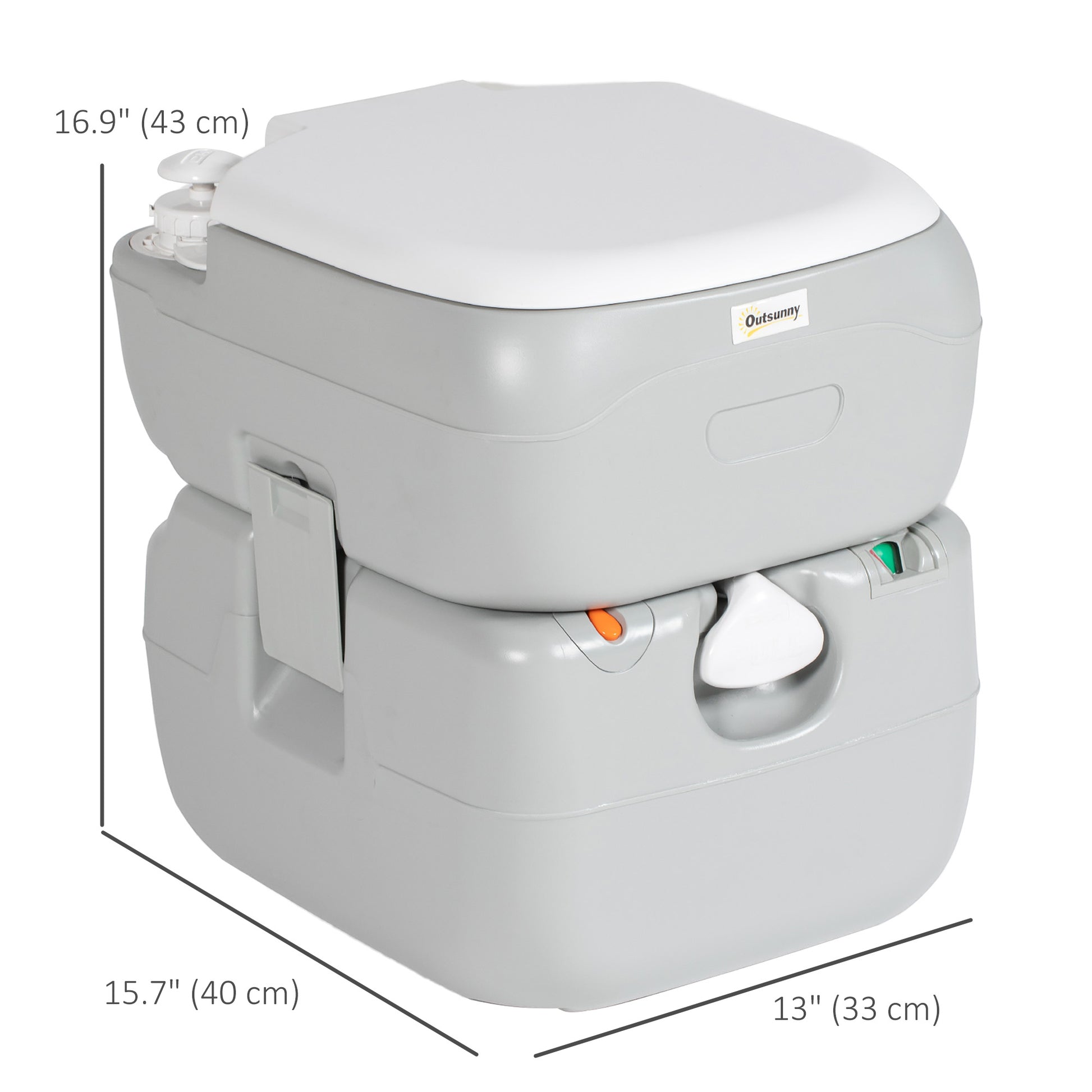 Porta Potty, 5.8 Gallon Portable Toilet with Level Indicator and Anti-Leak Pump for Camping, Boating, Hiking, Travel, RV