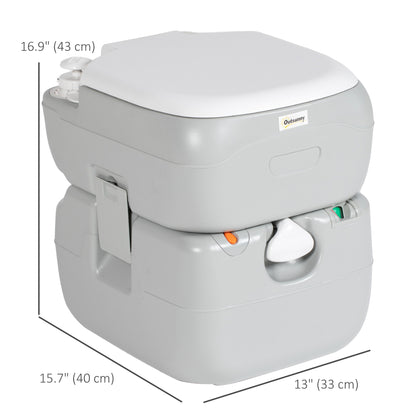 Porta Potty, 5.8 Gallon Portable Toilet with Level Indicator and Anti-Leak Pump for Camping, Boating, Hiking, Travel, RV