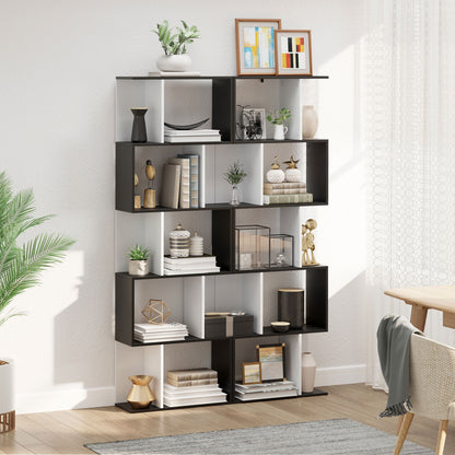 Modern Bookcase 5-Tier Display Shelf Storage Shelf Room Divider Living Room Home Office Furniture, Black