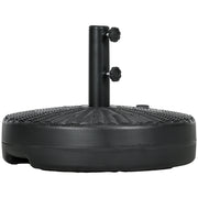 Umbrella Base, Heavy Duty Fillable Base Holder with Steel Pole, Round Parasol Stand for Patio, Outdoor, Backyard, Black