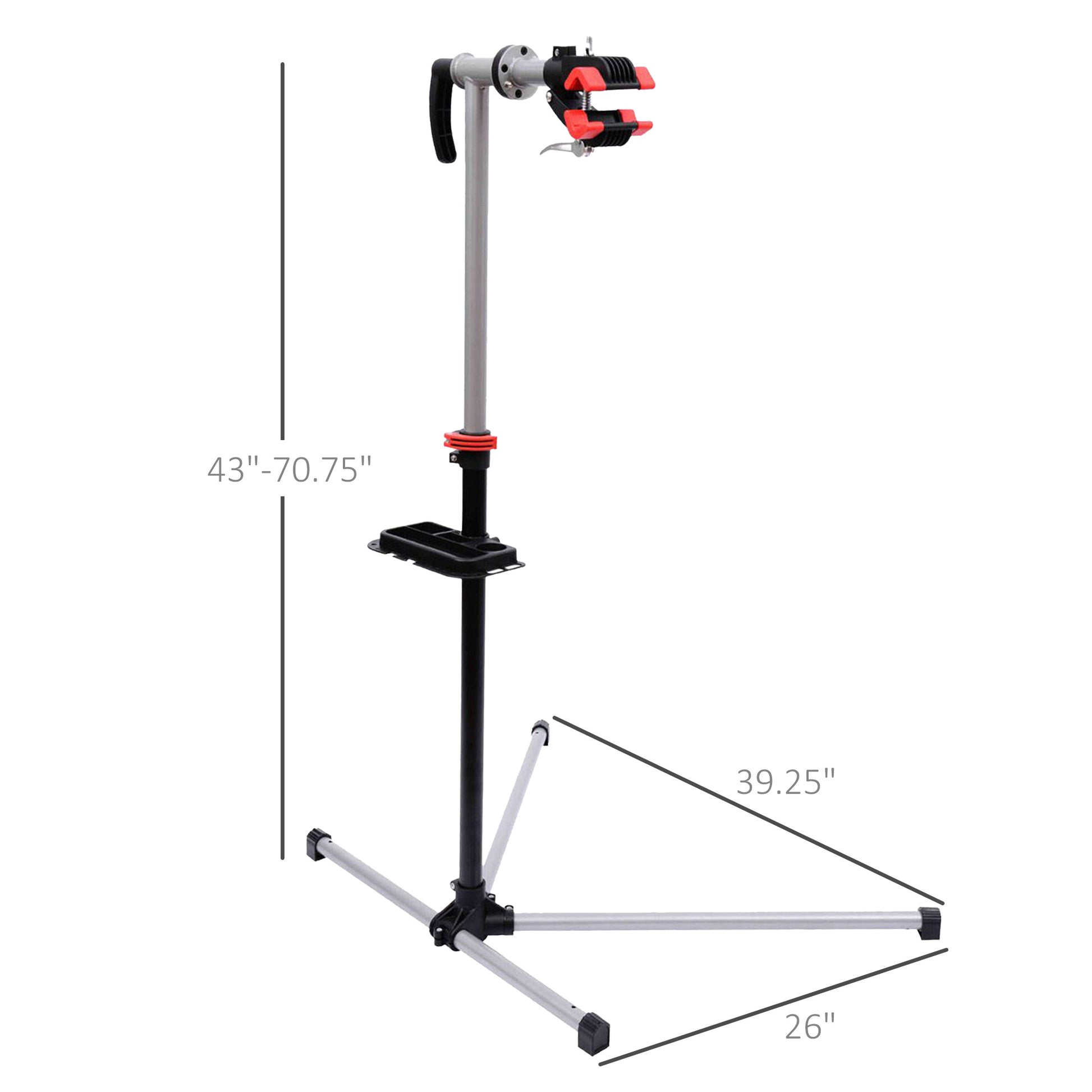 47" To 75" Adjustable Bike Repair Stand Tool Tray Bicycle Cycle Rack Work