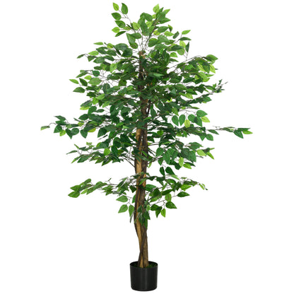 5ft Artificial Tree Ficus, Indoor Fake Plant with Pot, for Home Decor