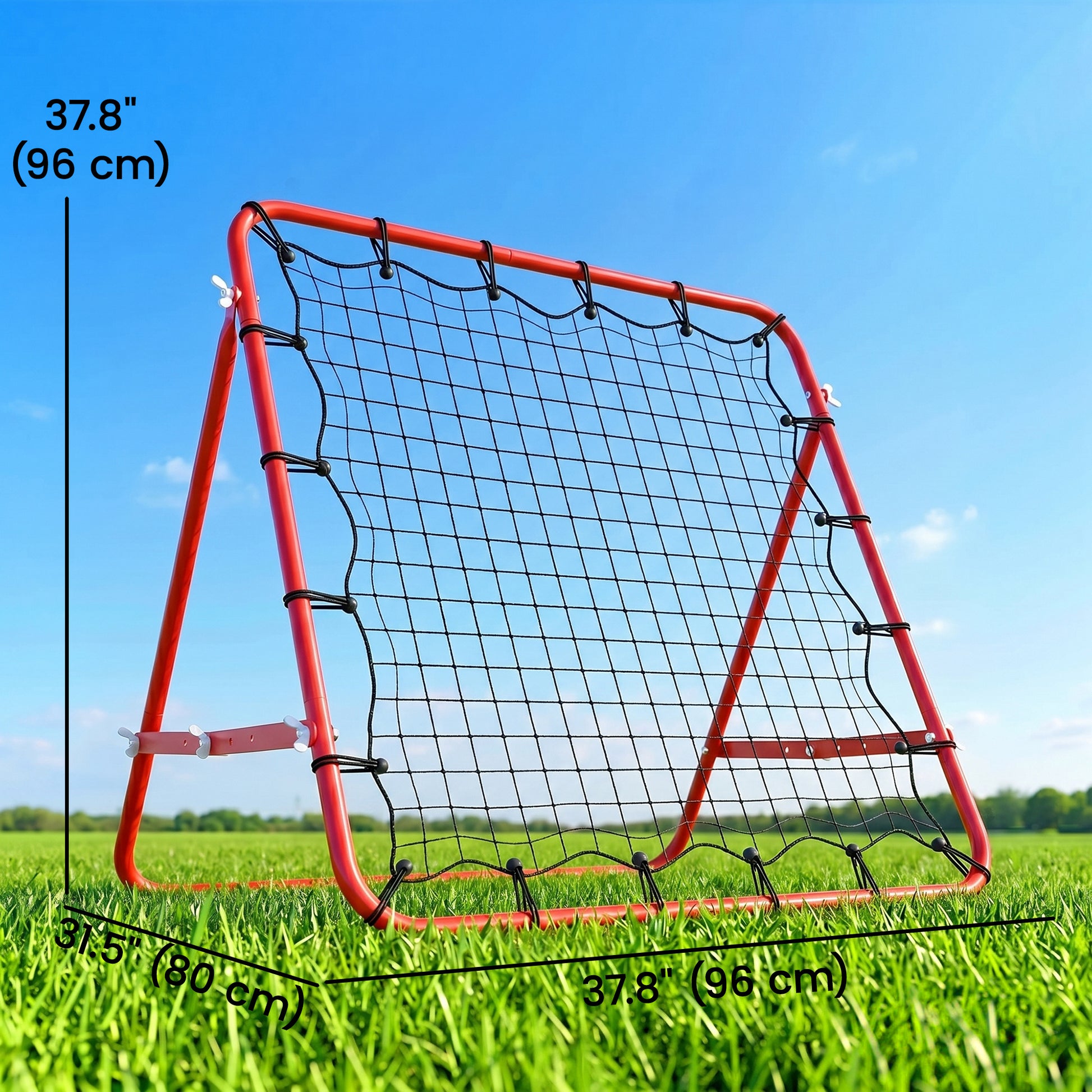 Volleyball Rebounder Net Football Training Aid Kickback Target Play Red