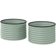Set of 2 Raised Garden Bed, Metal Planter Box with Safety Edging, Easy-to-assemble Stock Tank, Green