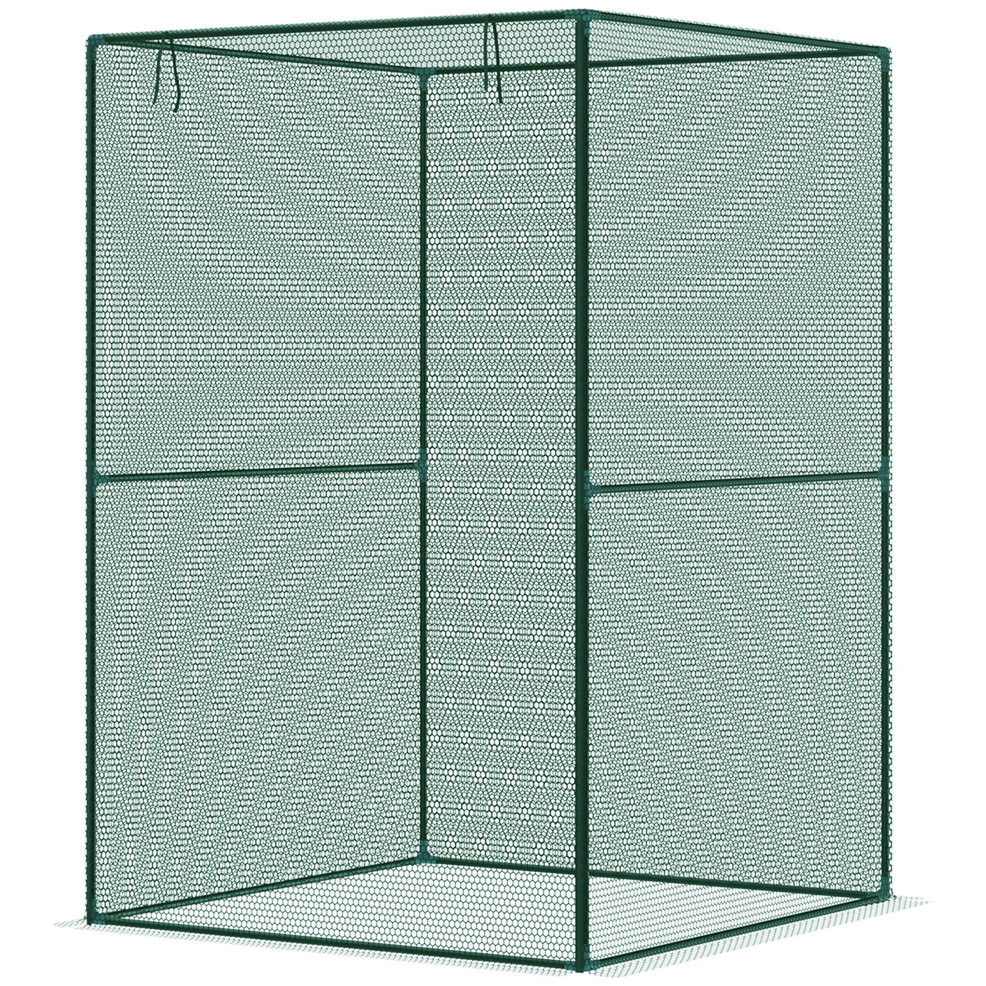 4' x 4' Walk-in Greenhouse, Garden Planting Warm House With Roll-Up Zipper Door for Seedlings Herbs Flowers, Dark Green
