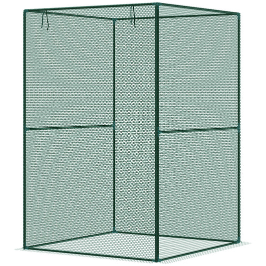 4' x 4' Walk-in Greenhouse, Garden Planting Warm House With Roll-Up Zipper Door for Seedlings Herbs Flowers, Dark Green