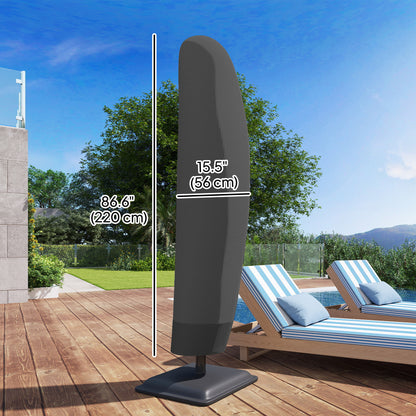 87-Inch Patio Umbrella Cover for for 10ft to 13ft Outdoor Offset Umbrella, Black