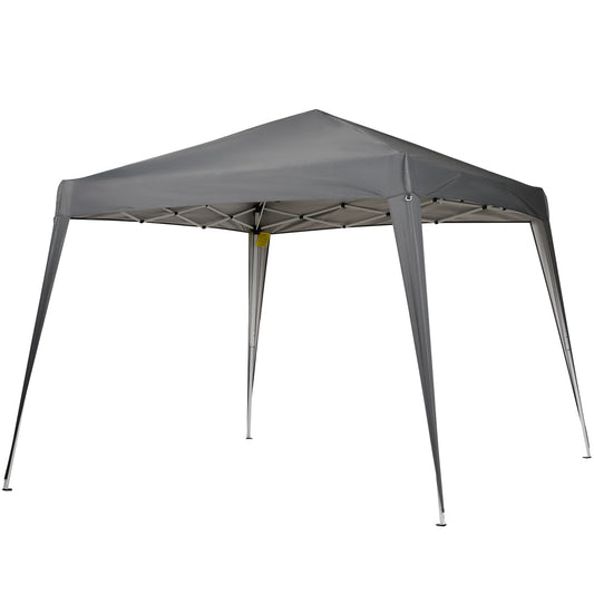 8' x 8' Pop Up Canopy, Outdoor Folding Tent, Portable Party Tent with Carrying Bag for Camping, Party, Picnic, Grey