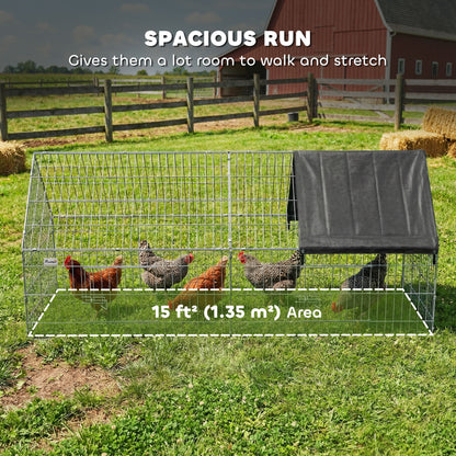 Metal Chicken Coop with UV-Resistant Cover for Hens, Rabbits, Ducks, Geese, 71" x 29.5" x 29.5", Black