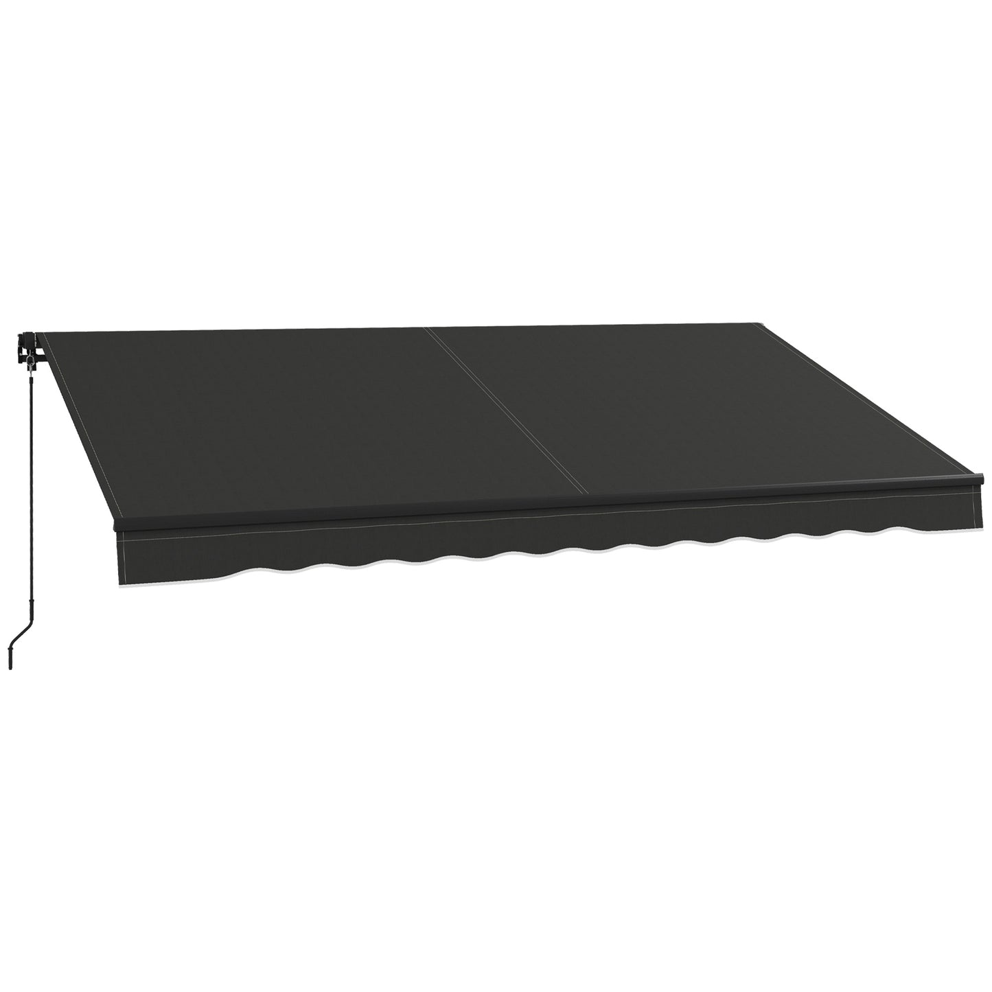 12' x 10' Retractable Awning, 280gsm UV Resistant Sunshade Shelter, for Deck, Balcony, Yard, Black