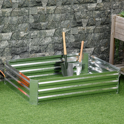 Galvanized Raised Garden Bed, 4' x 3' x 1' Outdoor Metal Planter Box, Raised Bed for Growing Flowers and Herbs