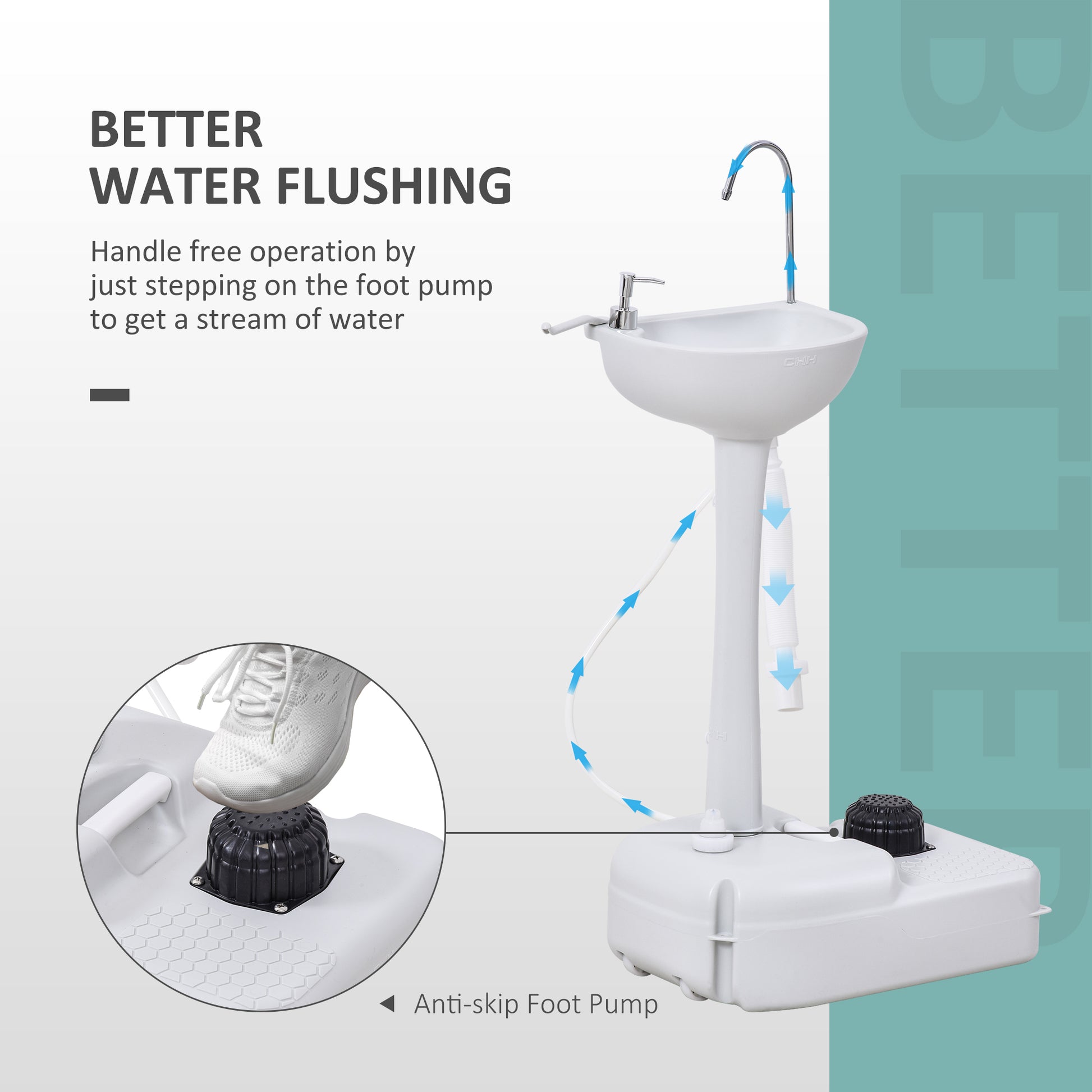 Portable Camping Sink Hand Wash Station with 17L Water Tank, Soap Dispenser and Towel Holder, for Outdoor Events