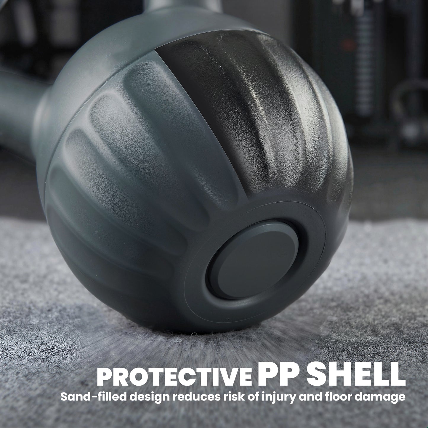 Soozier Kettlebell, 31 lbs Kettle Bell with Non-Slip Handle for Home Gym, Weight Lifting and Strength Training, Grey