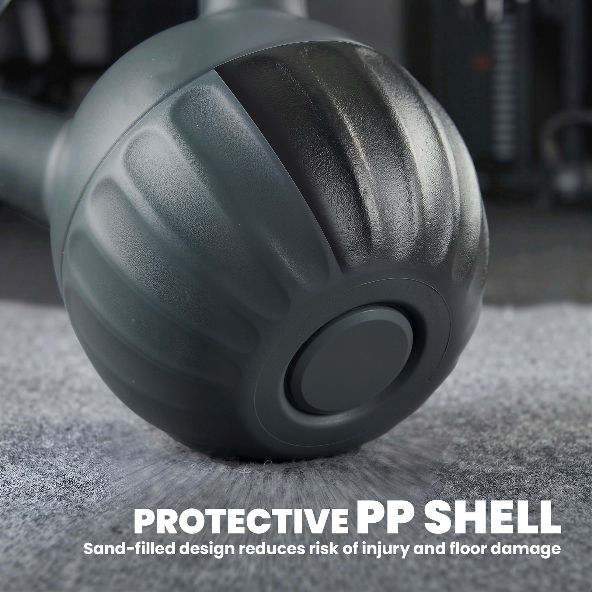 Soozier Kettlebell, 31 lbs Kettle Bell with Non-Slip Handle for Home Gym, Weight Lifting and Strength Training, Grey