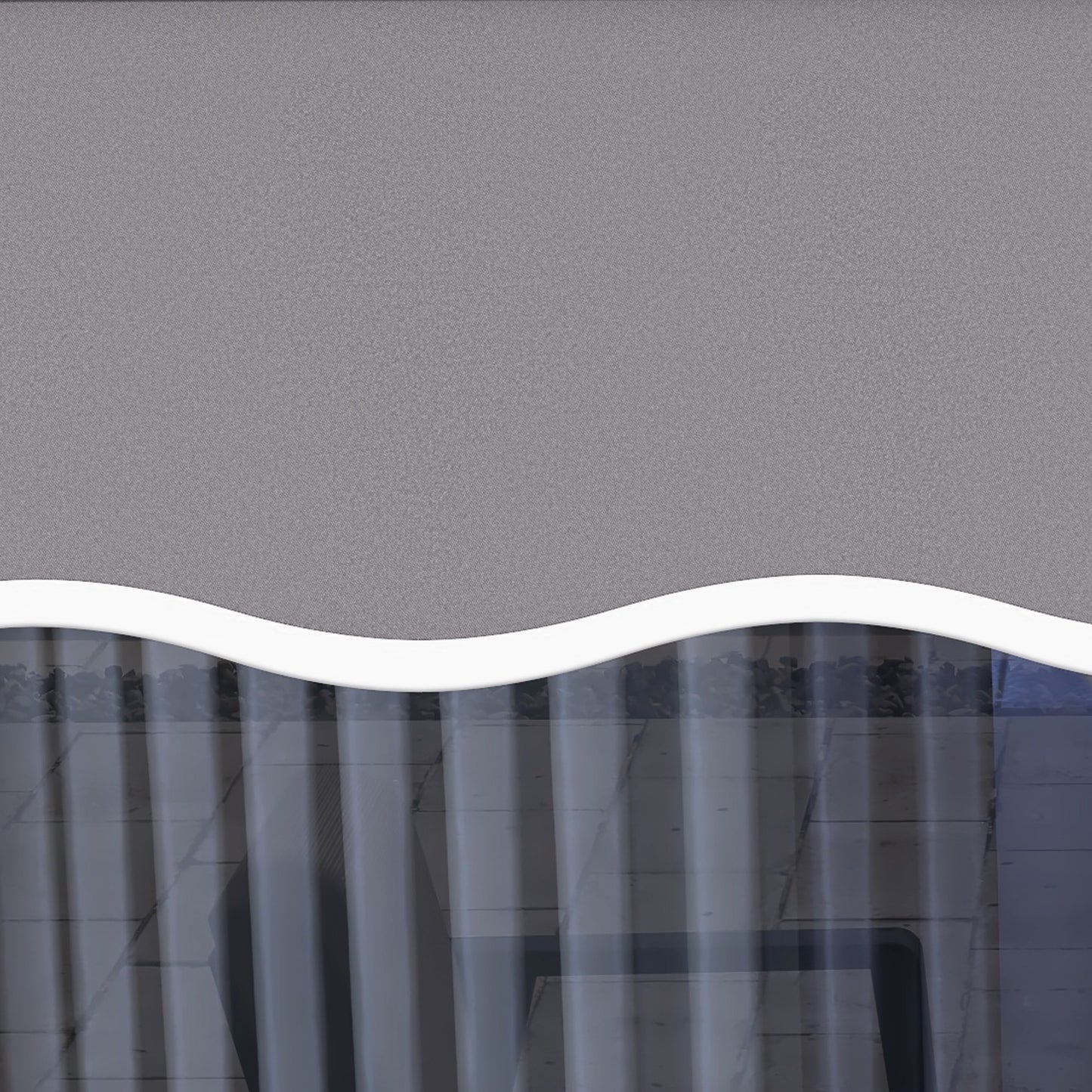 11' x 10' Outdoor Sunshade Canopy Awning Cover, Retractable Awning Fabric Replacement, UV Protection, Light Grey