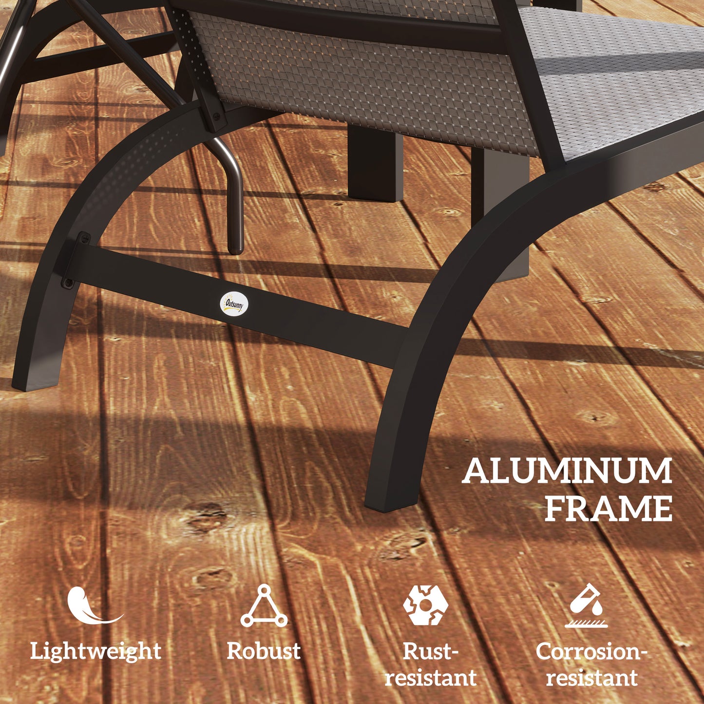 2 Pieces Outdoor Adirondack Chairs Muskoka Chairs with Aluminum Frame, Mesh Seat, High Back for Garden, Deck, Dark Grey