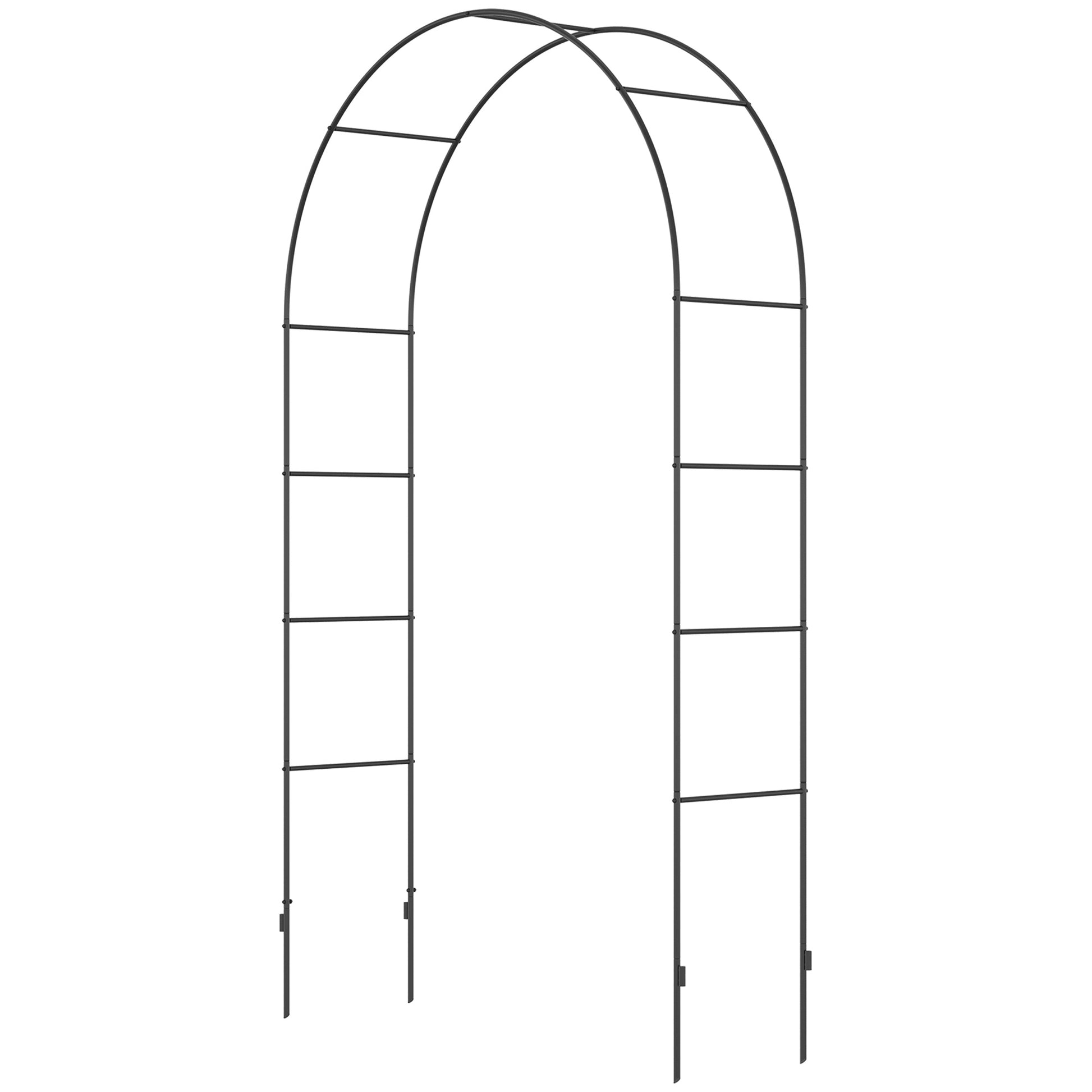 7.9FT Garden Arch Trellis, Metal Arch, Outdoor Garden Arbor for Climbing Plants, Wedding Decoration