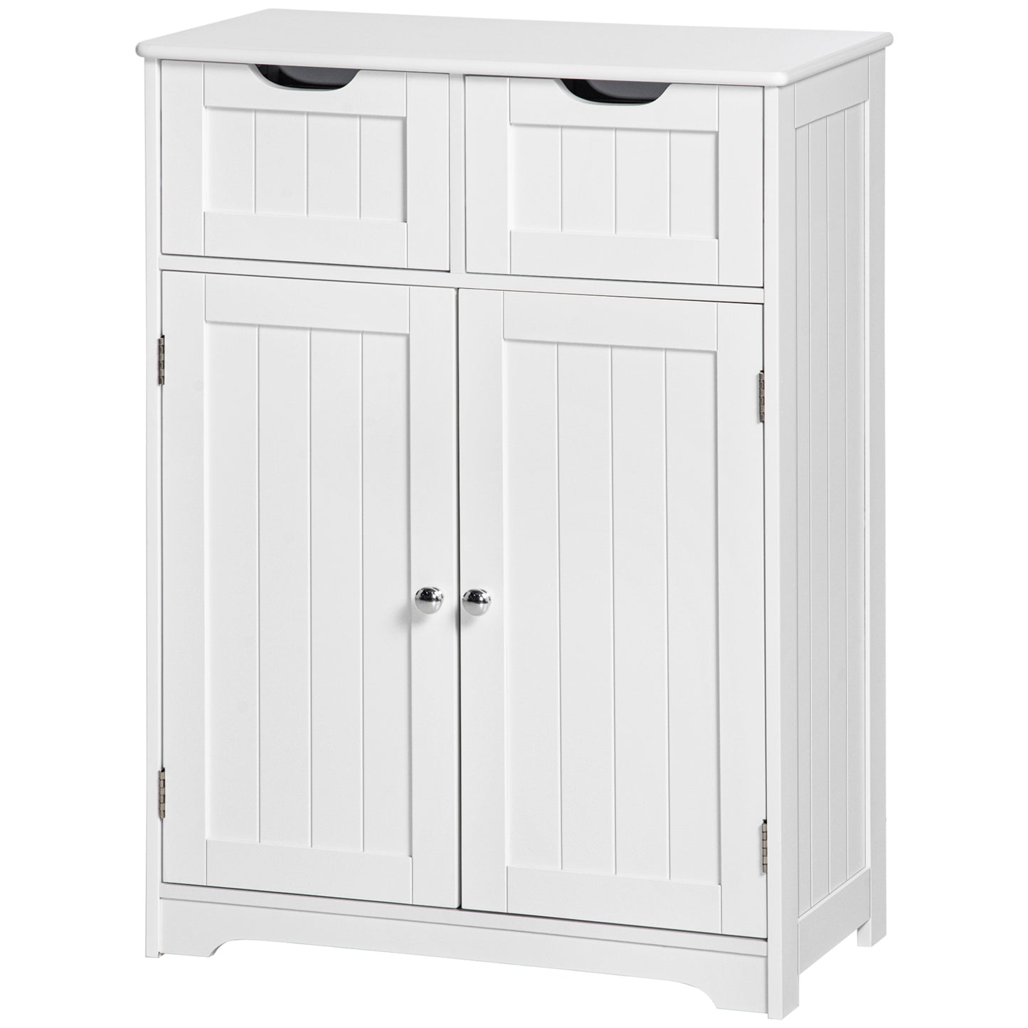 Bathroom Cabinet, Bathroom Storage Cabinet with 2 Drawers, Adjustable Shelf for Living Room, Entryway, White