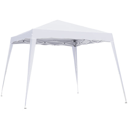 8' x 8' Pop Up Canopy, Outdoor Foldable Tent, Portable Canopy Tent with Carrying Bag for Camping, Party, Picnic, White