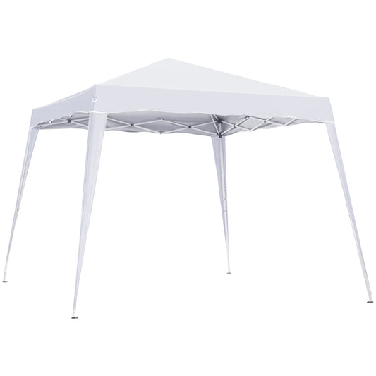 8' x 8' Pop Up Canopy, Outdoor Foldable Tent, Portable Canopy Tent with Carrying Bag for Camping, Party, Picnic, White