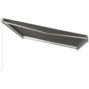 13' x 10' Electric Retractable Awning Sun Shade Shelter w/ Remote Controller for Deck Balcony Yard, Light Grey