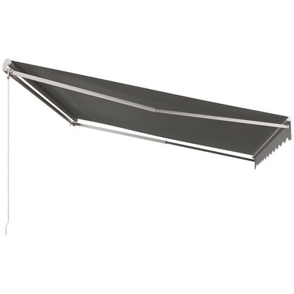 13' x 10' Electric Retractable Awning Sun Shade Shelter w/ Remote Controller for Deck Balcony Yard, Light Grey