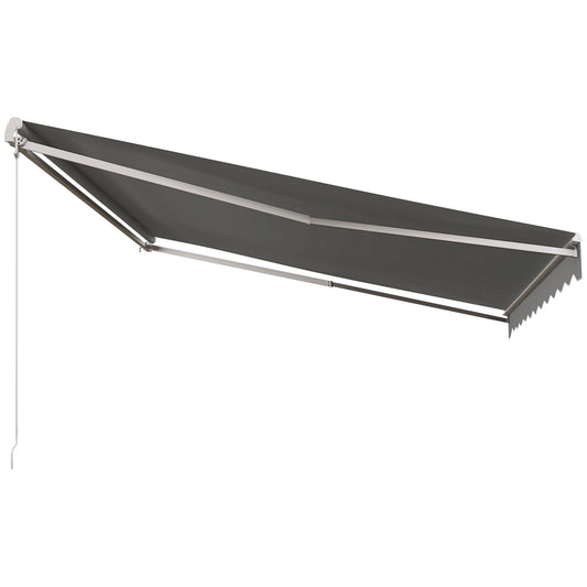 13' x 10' Electric Retractable Awning Sun Shade Shelter w/ Remote Controller for Deck Balcony Yard, Light Grey