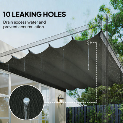 8.2' x 8.4' Retractable Pergola Canopy Replacement for 10' x 10' Frame, Cover Replacement (Cover Top Only), Light Grey