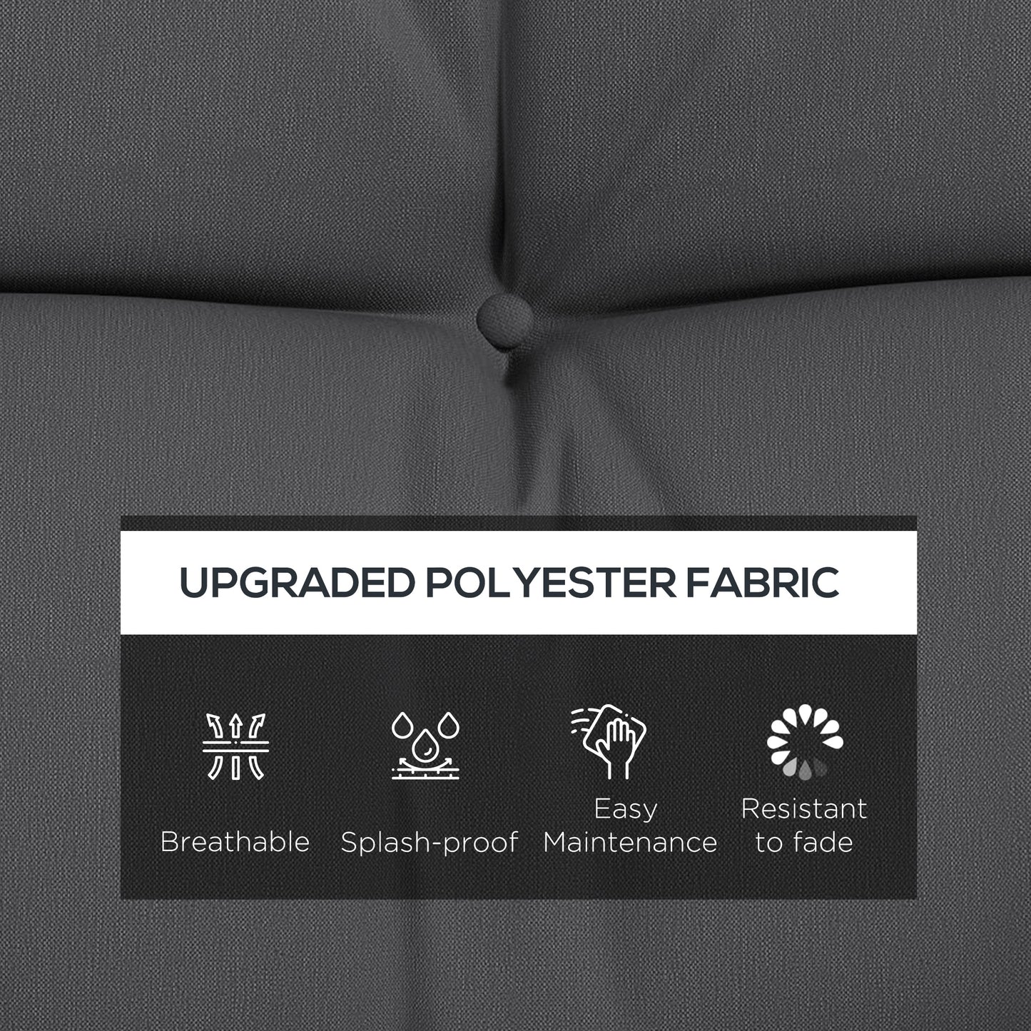 4-Piece Back and Seat Cushion Pillows Replacement and Pillows, Patio Chair Cushions Set with Ties, Grey