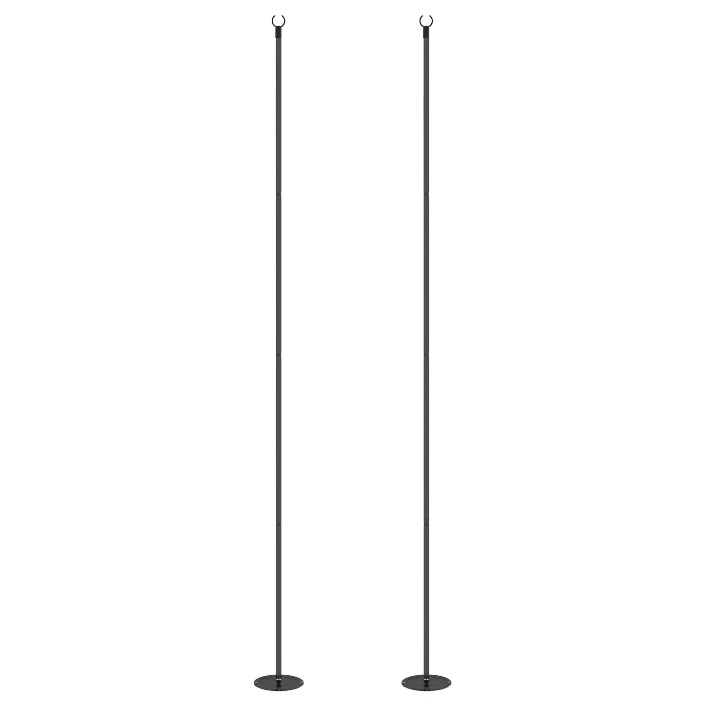2 Pack of 10' String Light Poles, Steel Hanging Lighting Stand for Patio, Backyard, Deck, Wedding, Party, Black