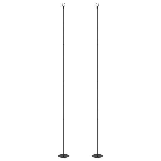 2 Pack of 10' String Light Poles, Steel Hanging Lighting Stand for Patio, Backyard, Deck, Wedding, Party, Black