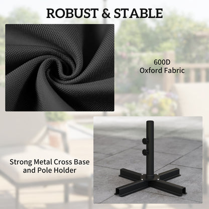 Patio Umbrella Base Portable Outdoor Umbrella Stand for Poles 1.4"/1.5"/1.9" Black