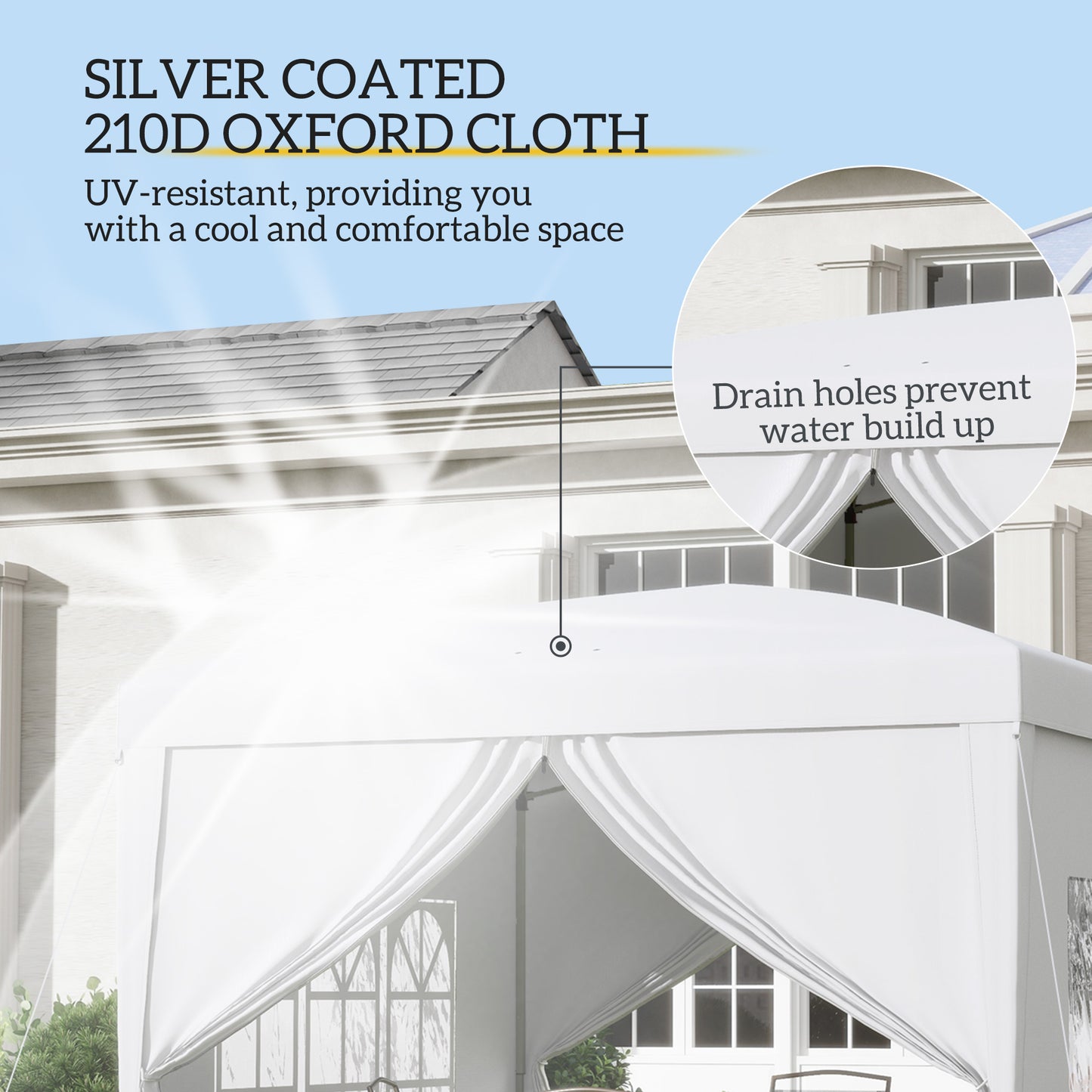 10'x10' Outdoor Pop Up Party Tent Wedding Gazebo Canopy with Carrying Bag (White)